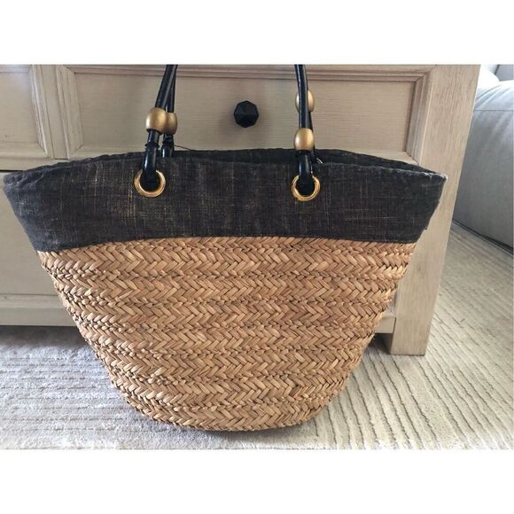 Sun And Sand Beaded Woven Purse Tote Bag Boho Beach Summer - Picture 12 of 12